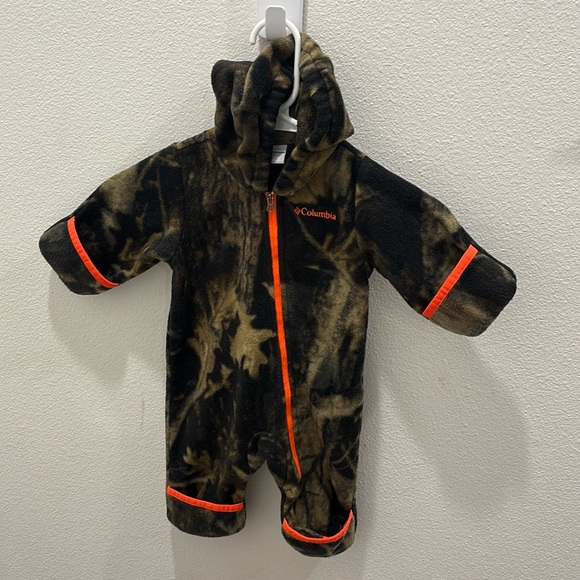Columbia Timberwolf Camo Fleece Snowtop II Snowsuit Bunting 3-6 Months - Picture 1 of 5
